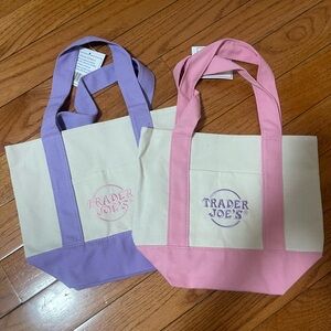 Trader Joe’s mini pastel tote bag Pink and Purple